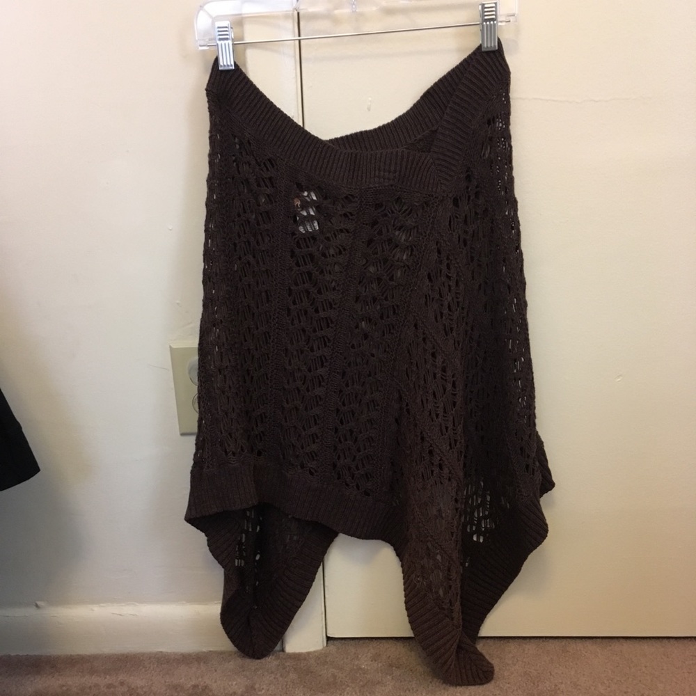 Brown knitted poncho